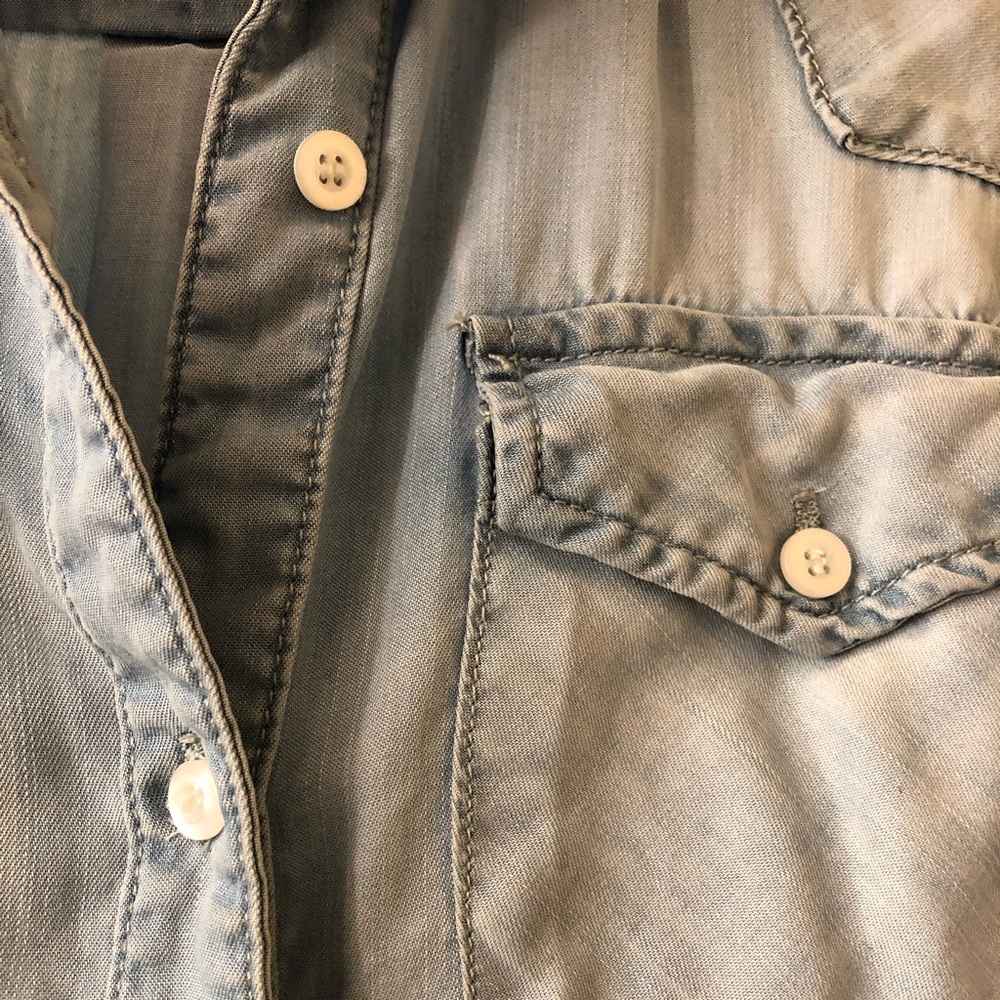 Velvet Heart Chambray Light Wash Shirt Dress XS - Picture 4 of 5